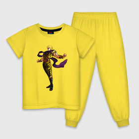 Детская пижама хлопок с принтом Дио Брандо в Кировске, 100% хлопок |  брюки и футболка прямого кроя, без карманов, на брюках мягкая резинка на поясе и по низу штанин
 | anime | jojo | jojos bizarre adventure | аниме | дио брандо