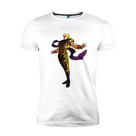 Мужская футболка премиум с принтом Дио Брандо в Кировске, 92% хлопок, 8% лайкра | приталенный силуэт, круглый вырез ворота, длина до линии бедра, короткий рукав | anime | jojo | jojos bizarre adventure | аниме | дио брандо