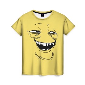 Женская футболка 3D с принтом Yoba в Кировске, 100% полиэфир ( синтетическое хлопкоподобное полотно) | прямой крой, круглый вырез горловины, длина до линии бедер | yoba | ехидный блинчик | имиджборды | колобок | мемы | пека фейс