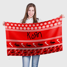 Флаг 3D с принтом Праздничный Korn в Кировске, 100% полиэстер | плотность ткани — 95 г/м2, размер — 67 х 109 см. Принт наносится с одной стороны | 