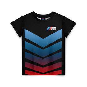Детская футболка 3D с принтом BMW 2018 Brands colors arrow в Кировске, 100% гипоаллергенный полиэфир | прямой крой, круглый вырез горловины, длина до линии бедер, чуть спущенное плечо, ткань немного тянется | bmw | автомобильные | бмв