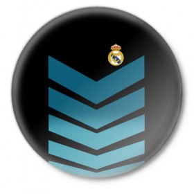 Значок с принтом Real Madrid 2018 Arrow в Кировске,  металл | круглая форма, металлическая застежка в виде булавки | Тематика изображения на принте: fc | real madrid | реал мадрид | спорт | спортивные | футбол | футбольный клуб