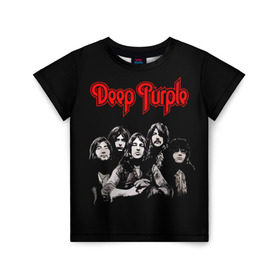 Детская футболка 3D с принтом Deep Purple в Кировске, 100% гипоаллергенный полиэфир | прямой крой, круглый вырез горловины, длина до линии бедер, чуть спущенное плечо, ткань немного тянется | album | british | deep purple | england | heavy metal | rock group | альбом | англия | британская | рок группа | хеви металл