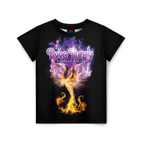 Детская футболка 3D с принтом Deep Purple в Кировске, 100% гипоаллергенный полиэфир | прямой крой, круглый вырез горловины, длина до линии бедер, чуть спущенное плечо, ткань немного тянется | album | british | deep purple | england | heavy metal | rock group | альбом | англия | британская | рок группа | хеви металл
