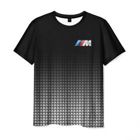 Мужская футболка 3D с принтом BMW 2018 Black and White III в Кировске, 100% полиэфир | прямой крой, круглый вырез горловины, длина до линии бедер | bmw | автомобильные | бмв