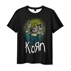 Мужская футболка 3D с принтом Korn в Кировске, 100% полиэфир | прямой крой, круглый вырез горловины, длина до линии бедер | korn | koяn | альтернативный | арвизу | гранж | грув | группа | дэвис | корн | коян | лузье | манки | метал | музыка | нюметал | панк | песни | рок | уэлч | филди | филипп | хэд | шаффер