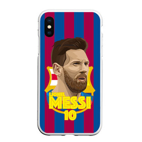 Чехол для iPhone XS Max матовый с принтом Lionel Messi Barcelona в Кировске, Силикон | Область печати: задняя сторона чехла, без боковых панелей | Тематика изображения на принте: barca | barcelona | barsa | barselona | kit | leo | mesi | messi | барса | барселона | лео | лионель | меси | месси