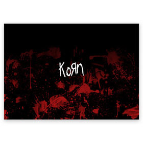 Поздравительная открытка с принтом Korn в Кировске, 100% бумага | плотность бумаги 280 г/м2, матовая, на обратной стороне линовка и место для марки
 | Тематика изображения на принте: korn | koяn | альтернативный | арвизу | гранж | грув | группа | дэвис | корн | коян | лузье | манки | метал | музыка | нюметал | панк | песни | рок | уэлч | филди | филипп | хэд | шаффер