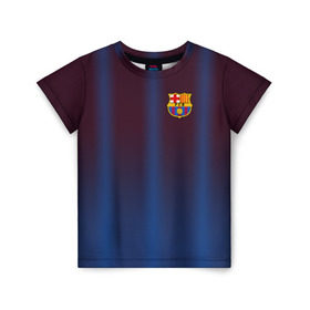 Детская футболка 3D с принтом FC Barcelona Gradient в Кировске, 100% гипоаллергенный полиэфир | прямой крой, круглый вырез горловины, длина до линии бедер, чуть спущенное плечо, ткань немного тянется | fc | fc barcelona | fcb | барселона | спорт | спортивные | фк | футбол