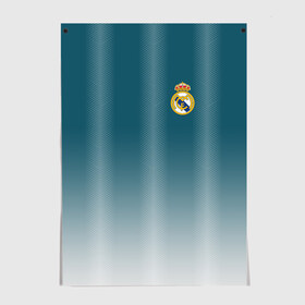 Постер с принтом Real Madrid 2018 Gradient в Кировске, 100% бумага
 | бумага, плотность 150 мг. Матовая, но за счет высокого коэффициента гладкости имеет небольшой блеск и дает на свету блики, но в отличии от глянцевой бумаги не покрыта лаком | 