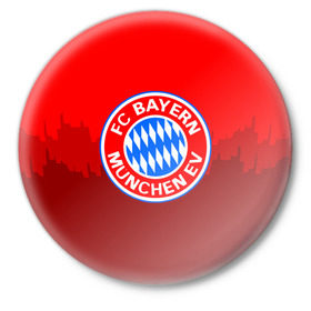 Значок с принтом FC Bayern 2018 Paints в Кировске,  металл | круглая форма, металлическая застежка в виде булавки | Тематика изображения на принте: bayern | fc | бавария | спорт | спортивные | фк | футбол
