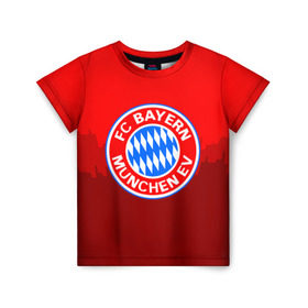 Детская футболка 3D с принтом FC Bayern 2018 Paints в Кировске, 100% гипоаллергенный полиэфир | прямой крой, круглый вырез горловины, длина до линии бедер, чуть спущенное плечо, ткань немного тянется | bayern | fc | бавария | спорт | спортивные | фк | футбол