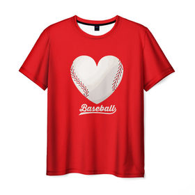 Мужская футболка 3D с принтом Love Baseball в Кировске, 100% полиэфир | прямой крой, круглый вырез горловины, длина до линии бедер | baseball | legaue | sport | бейсбол | бейсбольная лига | мяч | спорт
