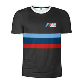 Мужская футболка 3D спортивная с принтом BMW 2018 M Sport в Кировске, 100% полиэстер с улучшенными характеристиками | приталенный силуэт, круглая горловина, широкие плечи, сужается к линии бедра | bmw | автомобиль | автомобильные | бмв | машины