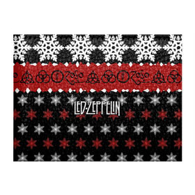 Обложка для студенческого билета с принтом Праздничный Led Zeppelin в Кировске, натуральная кожа | Размер: 11*8 см; Печать на всей внешней стороне | Тематика изображения на принте: led zeppelin | блюз | группа | джимми пейдж | джон генри бонэм | джон пол джонс | знак | красный | лед зепелен | лед зеппелин | метал | надпись | новогодний | новый год | праздник | роберт плант | рождество