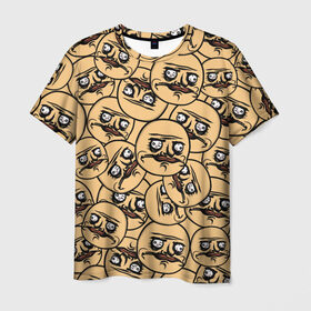 Мужская футболка 3D с принтом MEME ME GUSTA в Кировске, 100% полиэфир | прямой крой, круглый вырез горловины, длина до линии бедер | Тематика изображения на принте: me gusta | meme | лицо | ме густа | мем