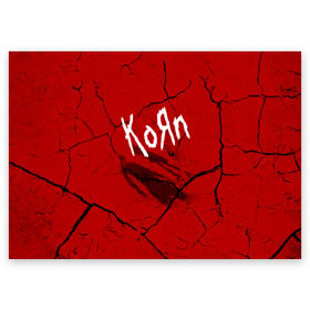 Поздравительная открытка с принтом Korn в Кировске, 100% бумага | плотность бумаги 280 г/м2, матовая, на обратной стороне линовка и место для марки
 | Тематика изображения на принте: korn | koяn | альтернативный | арвизу | гранж | грув | группа | дэвис | корн | коян | лузье | манки | метал | музыка | нюметал | панк | песни | рок | уэлч | филди | филипп | хэд | шаффер