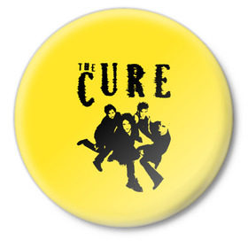 Значок с принтом The Cure в Кировске,  металл | круглая форма, металлическая застежка в виде булавки | robert smith | rock band | the cure | uk | британия | роберт смит | рок группа