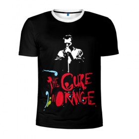 Мужская футболка 3D спортивная с принтом The Cure в Кировске, 100% полиэстер с улучшенными характеристиками | приталенный силуэт, круглая горловина, широкие плечи, сужается к линии бедра | robert smith | rock band | the cure | uk | британия | роберт смит | рок группа