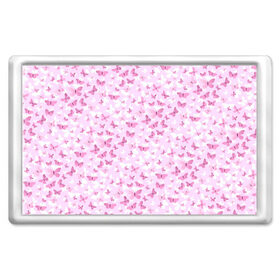 Магнит 45*70 с принтом Розовые бабочки в Кировске, Пластик | Размер: 78*52 мм; Размер печати: 70*45 | Тематика изображения на принте: 