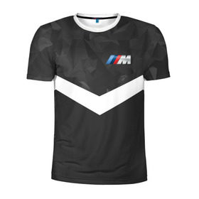 Мужская футболка 3D спортивная с принтом BMW Militayry Sport II в Кировске, 100% полиэстер с улучшенными характеристиками | приталенный силуэт, круглая горловина, широкие плечи, сужается к линии бедра | 