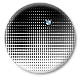 Значок с принтом BMW 2018 Black and White IV в Кировске,  металл | круглая форма, металлическая застежка в виде булавки | Тематика изображения на принте: bmw | автомобильные | бмв | машины