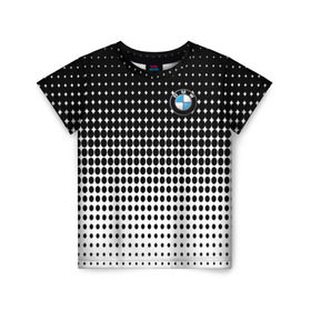 Детская футболка 3D с принтом BMW 2018 Black and White IV в Кировске, 100% гипоаллергенный полиэфир | прямой крой, круглый вырез горловины, длина до линии бедер, чуть спущенное плечо, ткань немного тянется | bmw | автомобильные | бмв | машины