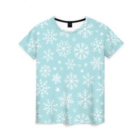 Женская футболка 3D с принтом Мелодия Рождества в Кировске, 100% полиэфир ( синтетическое хлопкоподобное полотно) | прямой крой, круглый вырез горловины, длина до линии бедер | новый год | снег | снежинки