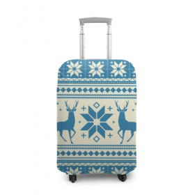 Чехол для чемодана 3D с принтом Наш веселый Новый год в Кировске, 86% полиэфир, 14% спандекс | двустороннее нанесение принта, прорези для ручек и колес | новый год | олень | свитер | снег | снежинки | узор