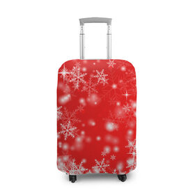 Чехол для чемодана 3D с принтом Новогоднее чудо 2 в Кировске, 86% полиэфир, 14% спандекс | двустороннее нанесение принта, прорези для ручек и колес | новый год | снег | снежинки