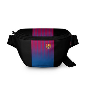 Поясная сумка 3D с принтом FC Barcelona 2018 в Кировске, 100% полиэстер | плотная ткань, ремень с регулируемой длиной, внутри несколько карманов для мелочей, основное отделение и карман с обратной стороны сумки застегиваются на молнию | fc | fc barcelona | fcb | барселона | спорт | спортивные | футбол | футбольный клуб