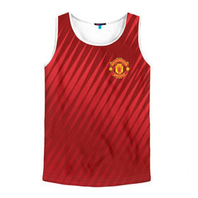 Мужская майка 3D с принтом Manchester United Sportwear в Кировске, 100% полиэстер | круглая горловина, приталенный силуэт, длина до линии бедра. Пройма и горловина окантованы тонкой бейкой | Тематика изображения на принте: emirates | fc | manchester united | геометрия | манчестер юнайтед | спорт | футбол | футбольный клуб | эмблема