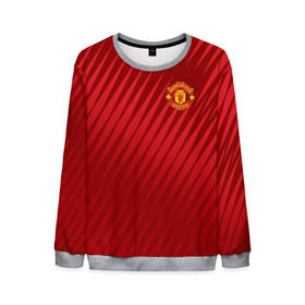 Мужской свитшот 3D с принтом Manchester United Sportwear в Кировске, 100% полиэстер с мягким внутренним слоем | круглый вырез горловины, мягкая резинка на манжетах и поясе, свободная посадка по фигуре | Тематика изображения на принте: emirates | fc | manchester united | геометрия | манчестер юнайтед | спорт | футбол | футбольный клуб | эмблема