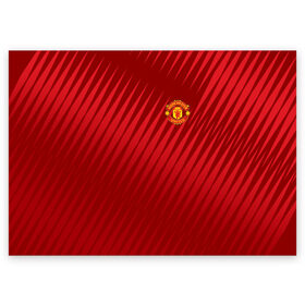 Поздравительная открытка с принтом Manchester United Sportwear в Кировске, 100% бумага | плотность бумаги 280 г/м2, матовая, на обратной стороне линовка и место для марки
 | emirates | fc | manchester united | геометрия | манчестер юнайтед | спорт | футбол | футбольный клуб | эмблема