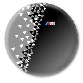Значок с принтом BMW Спортивная геометрия в Кировске,  металл | круглая форма, металлическая застежка в виде булавки | Тематика изображения на принте: bmw | автомобильные | бмв | машины