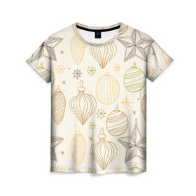 Женская футболка 3D с принтом Ёлка в гости зовет! в Кировске, 100% полиэфир ( синтетическое хлопкоподобное полотно) | прямой крой, круглый вырез горловины, длина до линии бедер | ёлочные шары | ёлочный шар | игрушки | новый год снег | снежинки