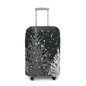 Чехол для чемодана 3D с принтом Ёлки в Кировске, 86% полиэфир, 14% спандекс | двустороннее нанесение принта, прорези для ручек и колес | елка | новый год | снег | снежинки