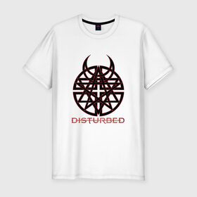 Мужская футболка премиум с принтом Disturbed в Кировске, 92% хлопок, 8% лайкра | приталенный силуэт, круглый вырез ворота, длина до линии бедра, короткий рукав | Тематика изображения на принте: 