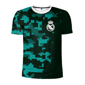 Мужская футболка 3D спортивная с принтом Real Madrid 18 Military Sport в Кировске, 100% полиэстер с улучшенными характеристиками | приталенный силуэт, круглая горловина, широкие плечи, сужается к линии бедра | Тематика изображения на принте: 