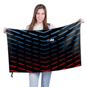 Флаг 3D с принтом BMW M Sport в Кировске, 100% полиэстер | плотность ткани — 95 г/м2, размер — 67 х 109 см. Принт наносится с одной стороны | 