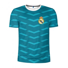Мужская футболка 3D спортивная с принтом Real Madrid 2018 Creative II в Кировске, 100% полиэстер с улучшенными характеристиками | приталенный силуэт, круглая горловина, широкие плечи, сужается к линии бедра | 