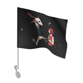 Флаг для автомобиля с принтом Mahou Tsukai no Yome в Кировске, 100% полиэстер | Размер: 30*21 см | девушка | красные волосы | монстр | невеста чародея
