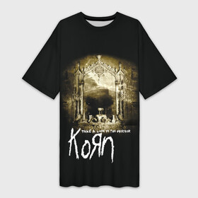 Платье-футболка 3D с принтом Korn take a look in the mirror в Кировске,  |  | korn | koяn | альтернативный | арвизу | гранж | группа | дэвис | зеркало | корн | коян | лузье | манки | метал | музыка | нюметал | панк | песни | рок | уэлч | филди | филипп | хэд | шаффер