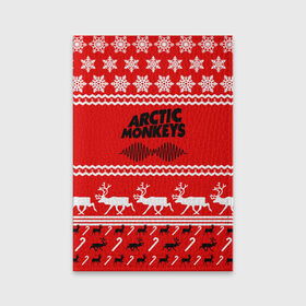 Обложка для паспорта матовая кожа с принтом Arctic Monkeys в Кировске, натуральная матовая кожа | размер 19,3 х 13,7 см; прозрачные пластиковые крепления | Тематика изображения на принте: arc | алекс тёрнер | арктик | арктические | гаражный | группа | джейми кук | знак | инди | красный | манкис | мартышки | музыка | надпись | ник о мэлли | новогодний | новый год | обезьяна | постпанк