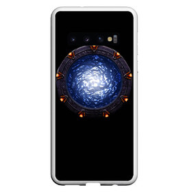 Чехол для Samsung Galaxy S10 с принтом Stargate в Кировске, Силикон | Область печати: задняя сторона чехла, без боковых панелей | sg1 | wormhole | другие миры | зв1 | звёздные врата | кротовая нора | портал | тоннель | червоточина