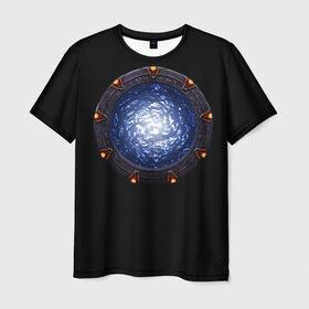 Мужская футболка 3D с принтом Stargate в Кировске, 100% полиэфир | прямой крой, круглый вырез горловины, длина до линии бедер | sg1 | wormhole | другие миры | зв1 | звёздные врата | кротовая нора | портал | тоннель | червоточина