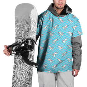 Накидка на куртку 3D с принтом Бумажный единорог - зигзаг в Кировске, 100% полиэстер |  | magic | unocorn | единорог | зигзаг | линия | оригами | паттерн