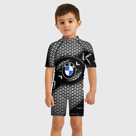 Детский купальный костюм 3D с принтом BMW Carboniferous 2018 в Кировске, Полиэстер 85%, Спандекс 15% | застежка на молнии на спине | abstraction | carboniferous | карбон | текстуры