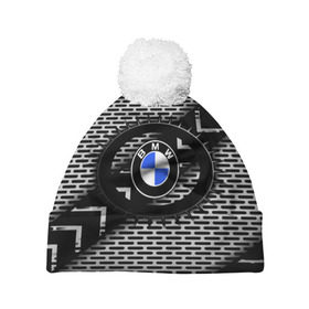 Шапка 3D c помпоном с принтом BMW Carboniferous 2018 в Кировске, 100% полиэстер | универсальный размер, печать по всей поверхности изделия | abstraction | carboniferous | карбон | текстуры