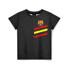 Детская футболка 3D с принтом FC Barca 2018 Испания в Кировске, 100% гипоаллергенный полиэфир | прямой крой, круглый вырез горловины, длина до линии бедер, чуть спущенное плечо, ткань немного тянется | fc | fc barcelona | fcb | барселона | спорт | спортивные | фк | футбол